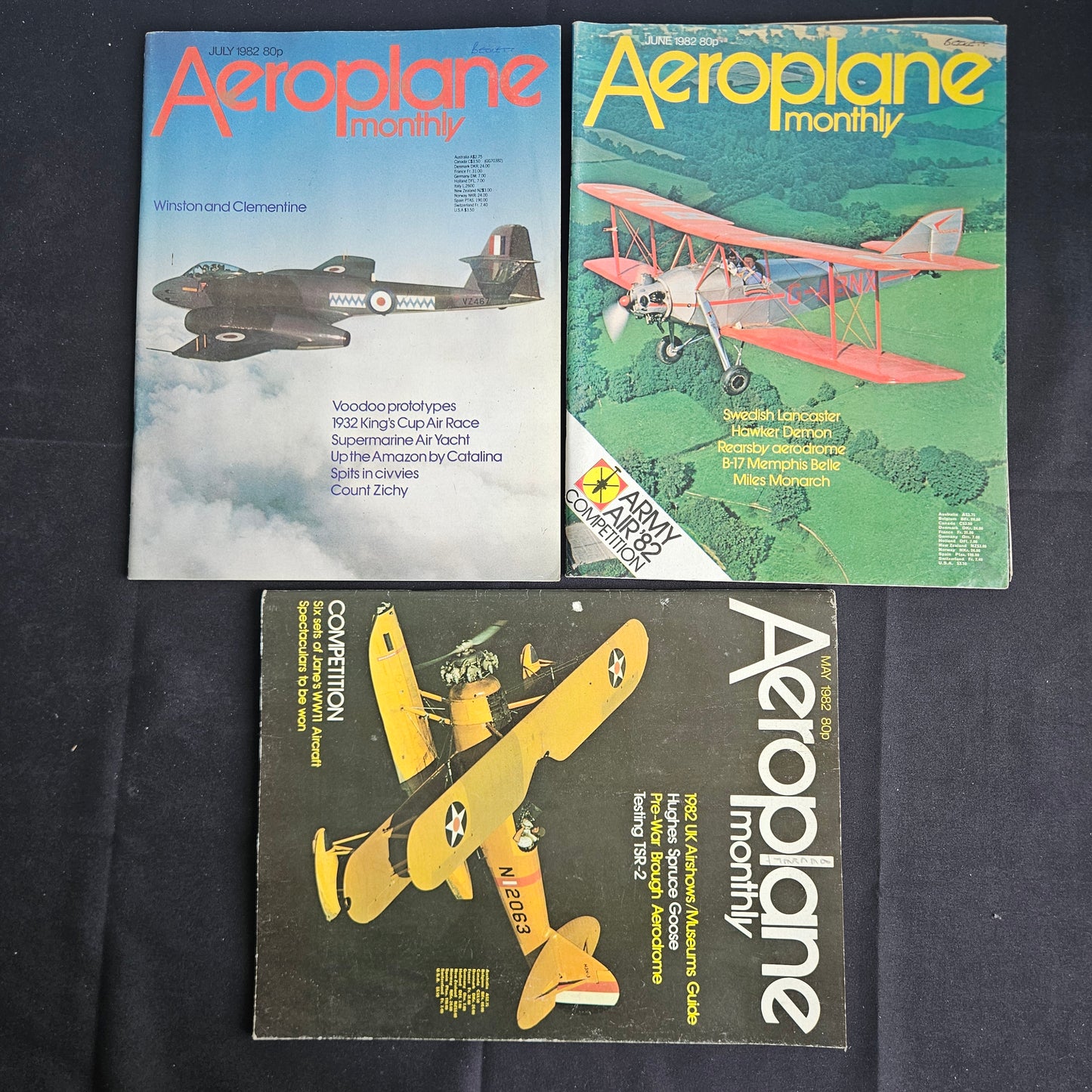 BUNDLE JOBLOT 7x AEROPLANE Monthly Magazines 1982 Aviation History (BJL0141)