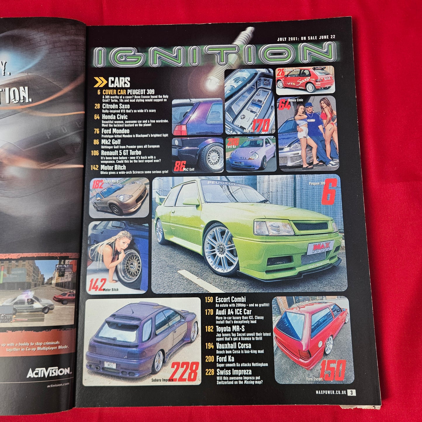 Max Power Magazine July 2001 (1361) Peugeot 309 Swiss Impreza Top Secret MR2 Y2K