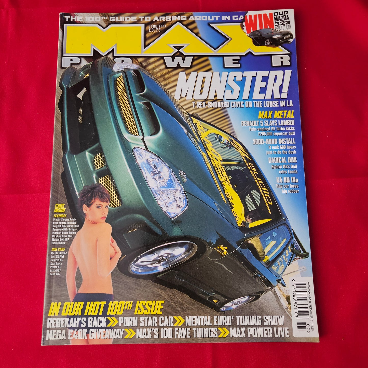 Max Power Magazine June 2001 (1361) 100th Issue Honda Civic Rebekah Mk3 Golf Y2K