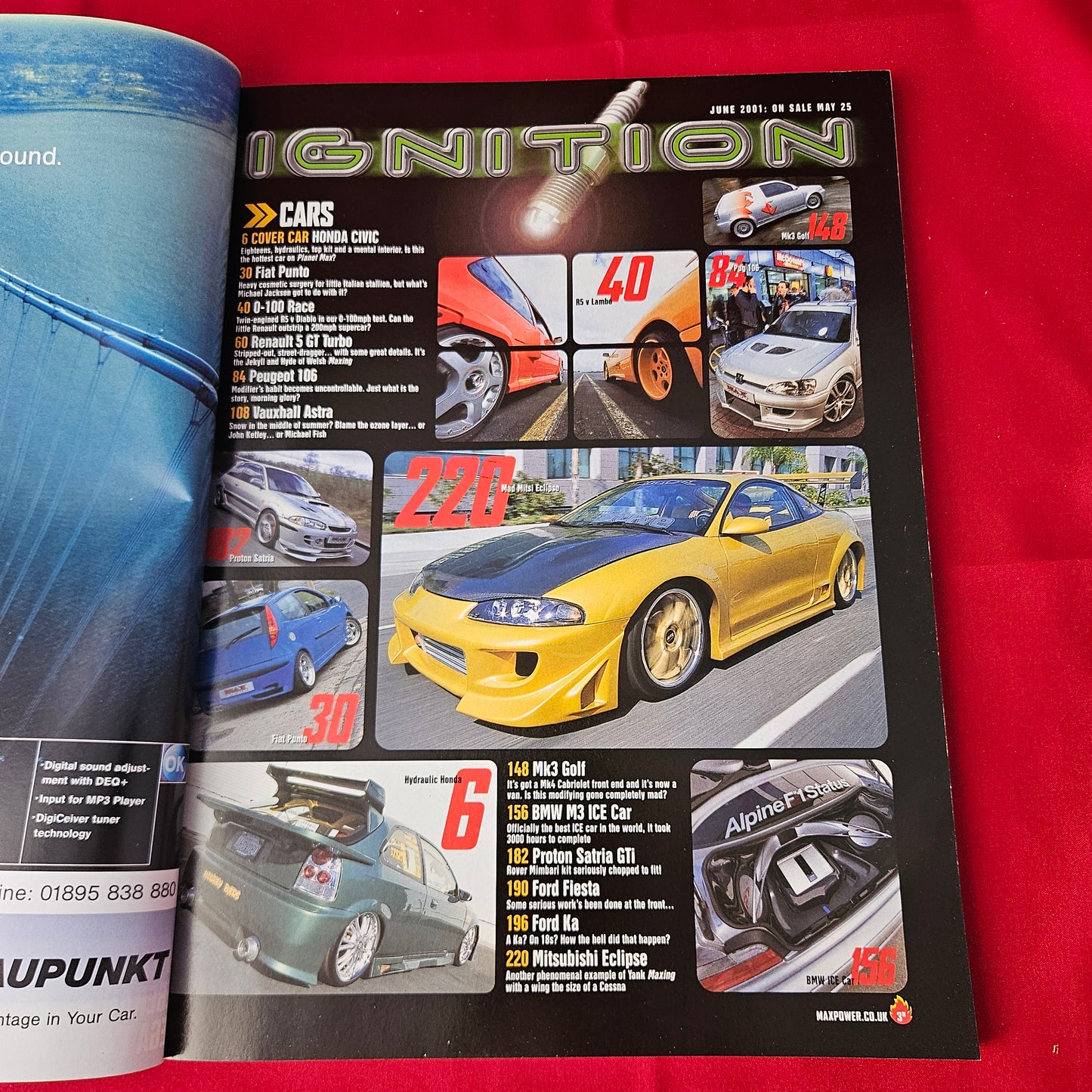 Max Power Magazine June 2001 (1361) 100th Issue Honda Civic Rebekah Mk3 Golf Y2K