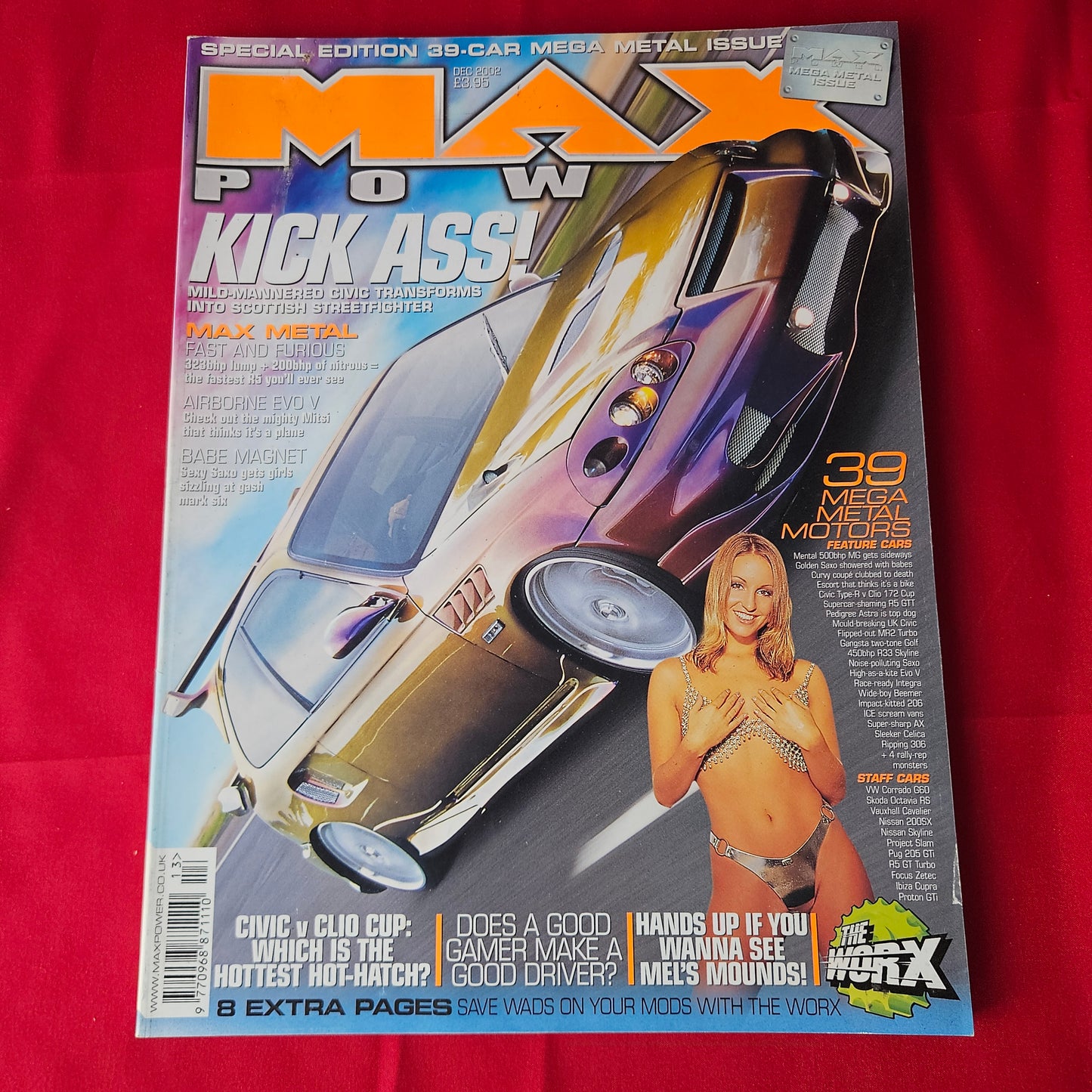 Max Power Magazine December 2002 (1362) Honda Civic Evo V Renault 5 Max Babe Mel Y2K