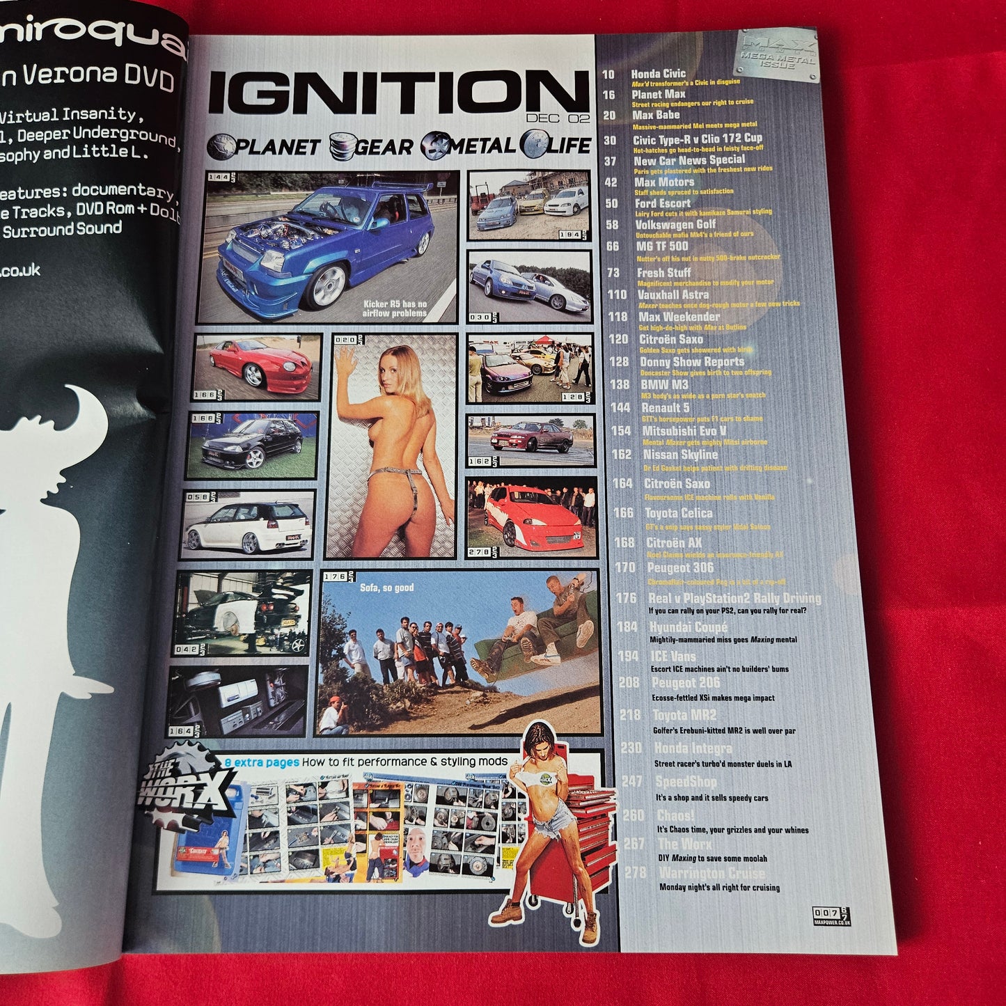 Max Power Magazine December 2002 (1362) Honda Civic Evo V Renault 5 Max Babe Mel Y2K