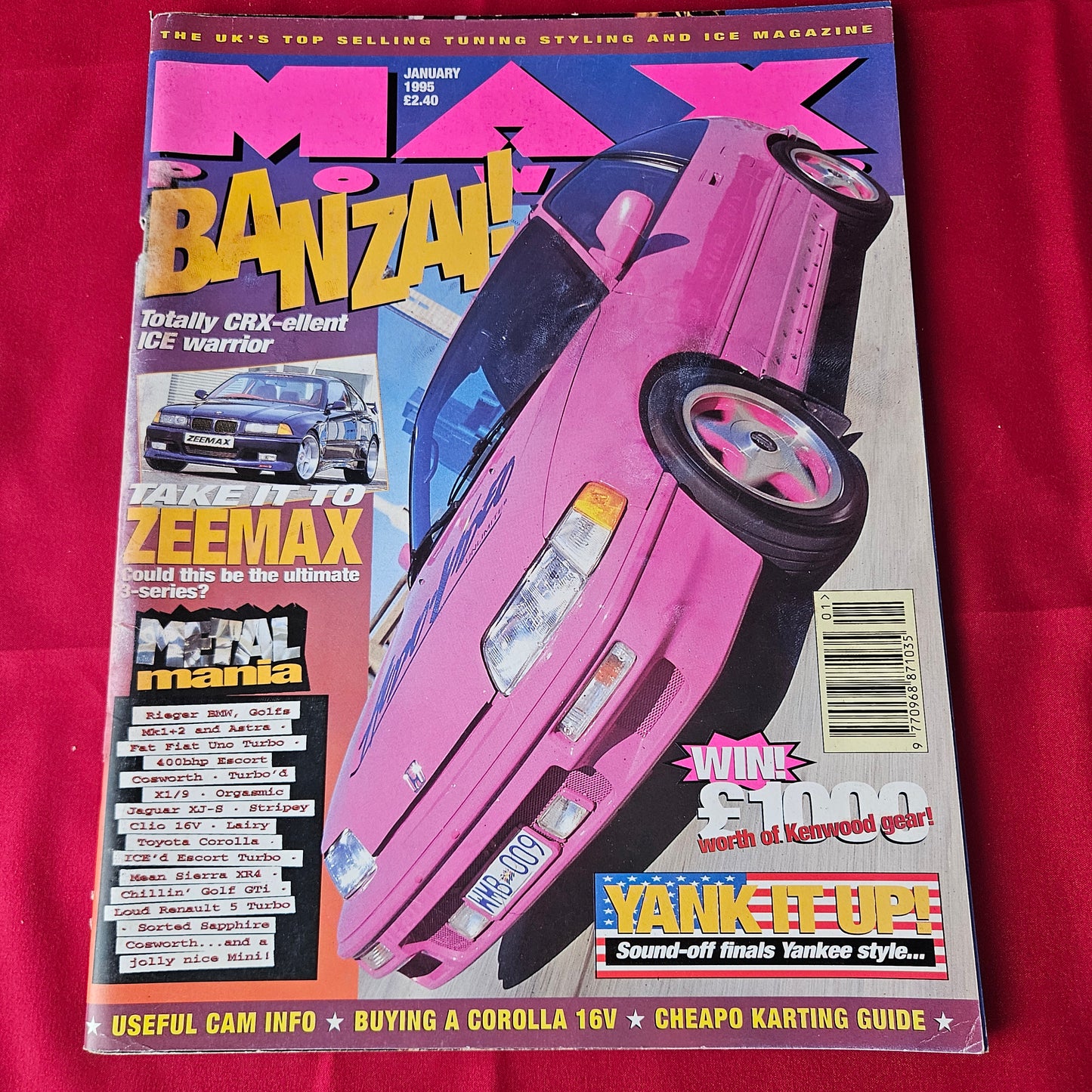 Max Power Magazine January 1995 (1362) Honda CRX Zeemax BMW Escort Cosworth Cyndi