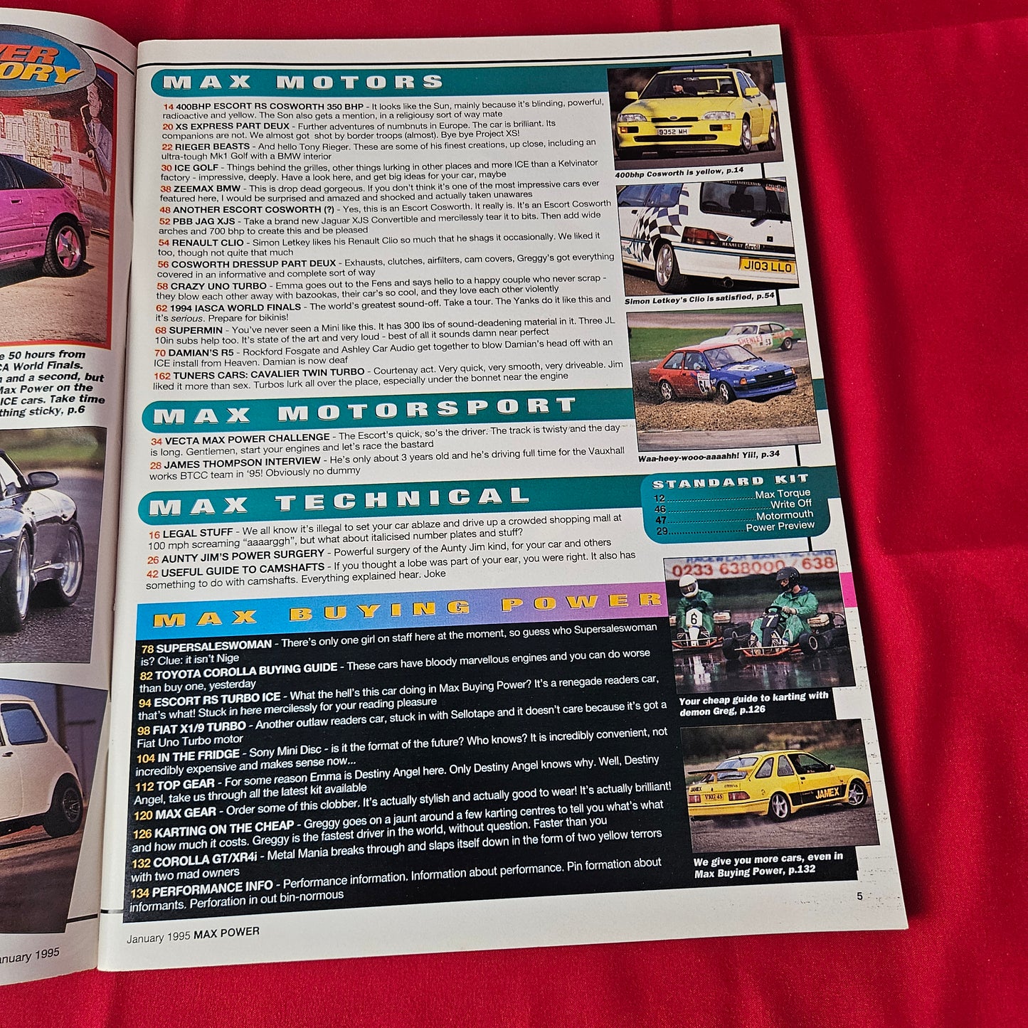Max Power Magazine January 1995 (1362) Honda CRX Zeemax BMW Escort Cosworth Cyndi