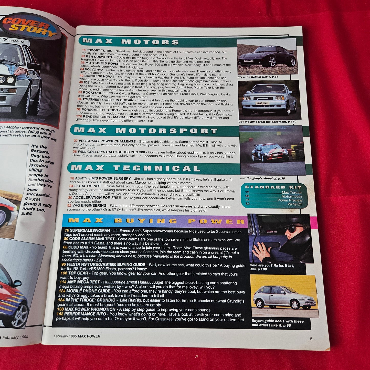 Max Power Magazine February 1995 (1362) Lancia Integrale Escort Cosworth Porsche 911