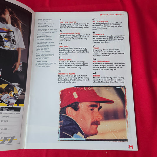 Autosport Special Autumn 1992 (1364) Nigel Mansell F1 World Champion Poster