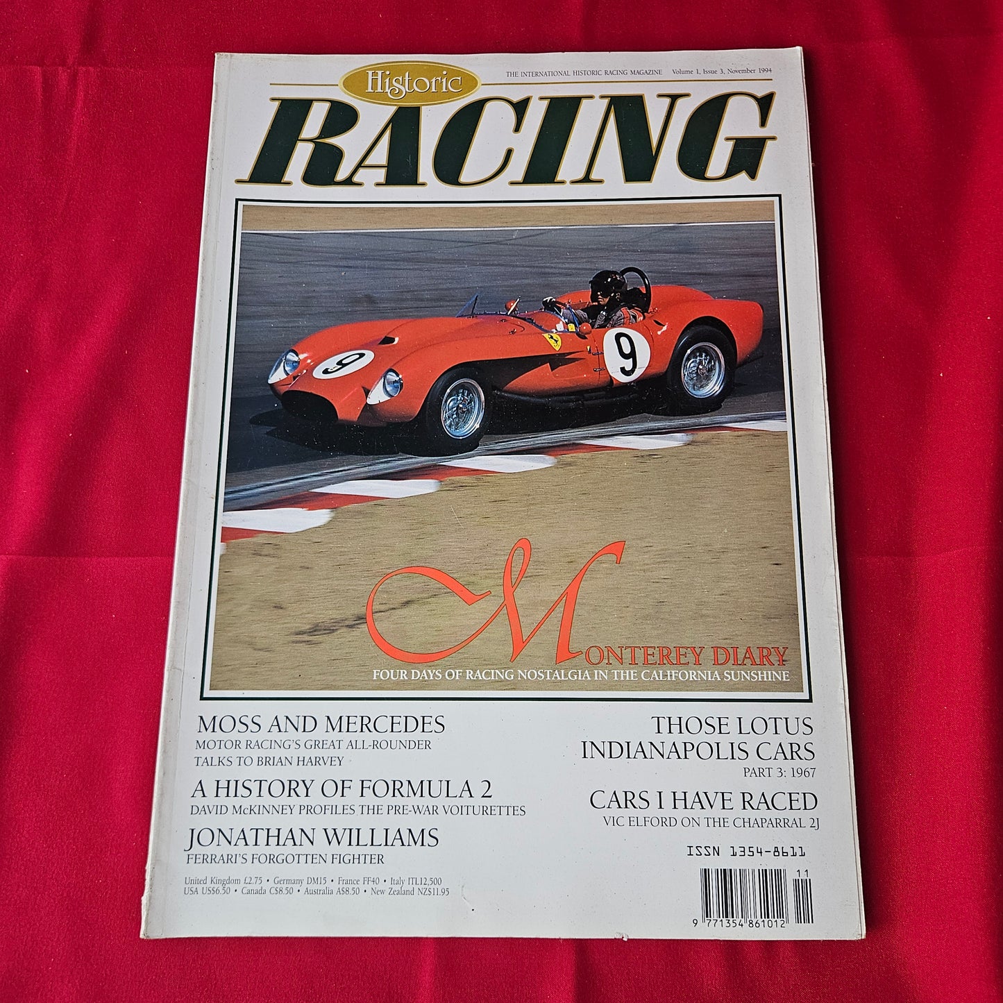 Historic Racing Magazine November 1994 Vol 1 No 3 (1364) Stirling Moss Ferrari Lotus F2