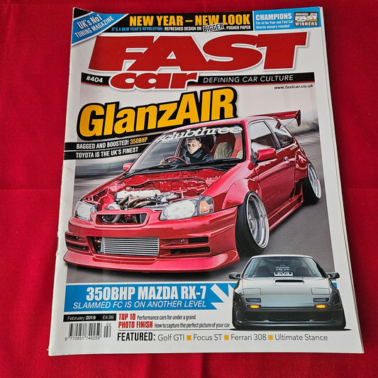 Fast Car Magazine February 2019 #404 (1367) Toyota Glanza Mazda RX-7 Ferrari 308 GTB