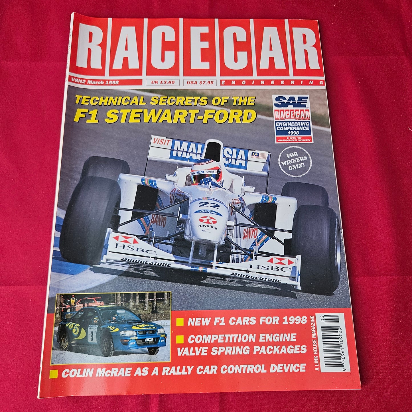 Racecar Engineering Magazine March 1998 (1371) F1 Stewart-Ford Colin McRae WRC