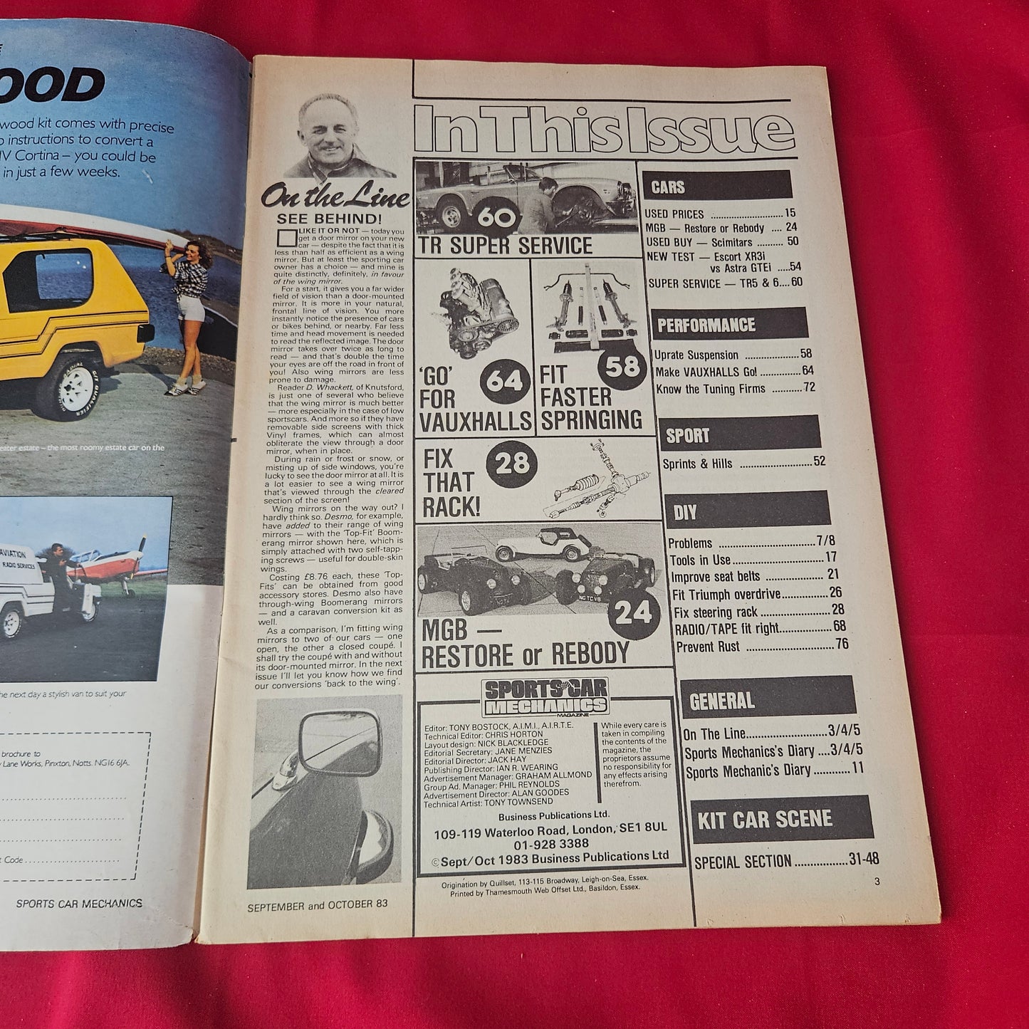 Sports Car Mechanics Magazine September / October 1983 (1372) XR3i Astra GTE TR5 Scimitar