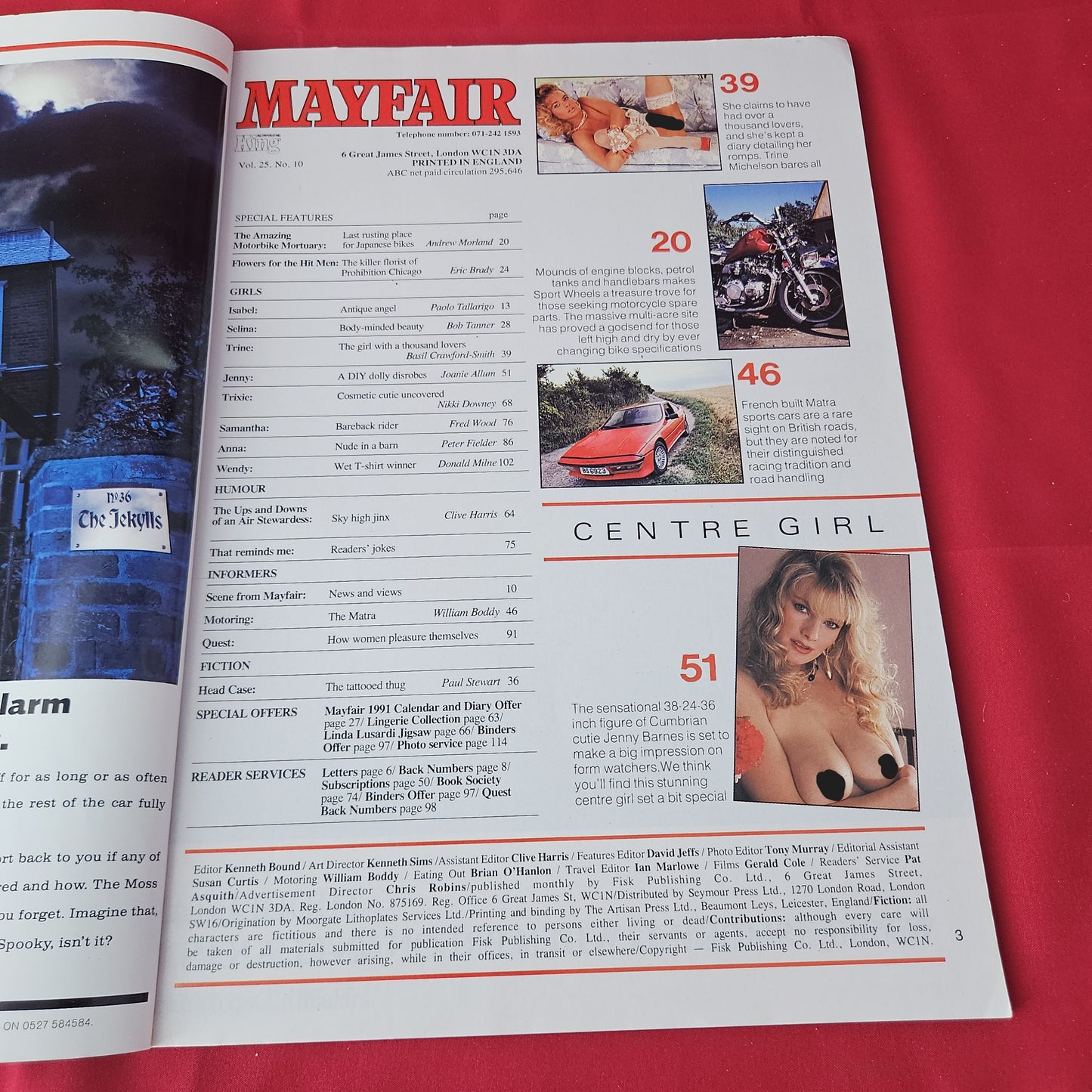 Mayfair Magazine October 1990 (1374) Vol 25 No 10 Jenny Barnes Matra Trine