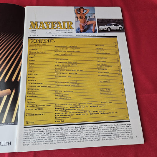 Mayfair Magazine March 1984 (1374) Vol 19 No 3 Nina Larssen Benny Hill Lindsay