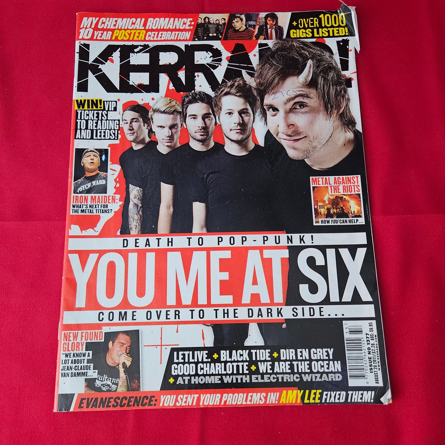 Kerrang! Magazine 20 August 2011 (1376) You Me At Six My Chemical Romance Iron Maiden Evanescence New Found Glory