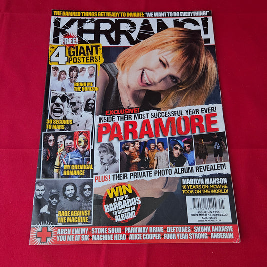 Kerrang! Magazine 13 November 2010 (1376) Paramore Marilyn Manson My Chemical Romance