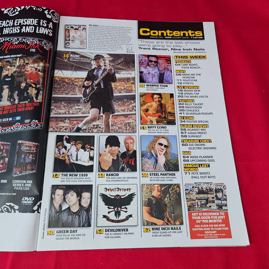 Kerrang! Magazine 11 July 2009 (1376) Billy Talent Alexisonfire Poster NIN