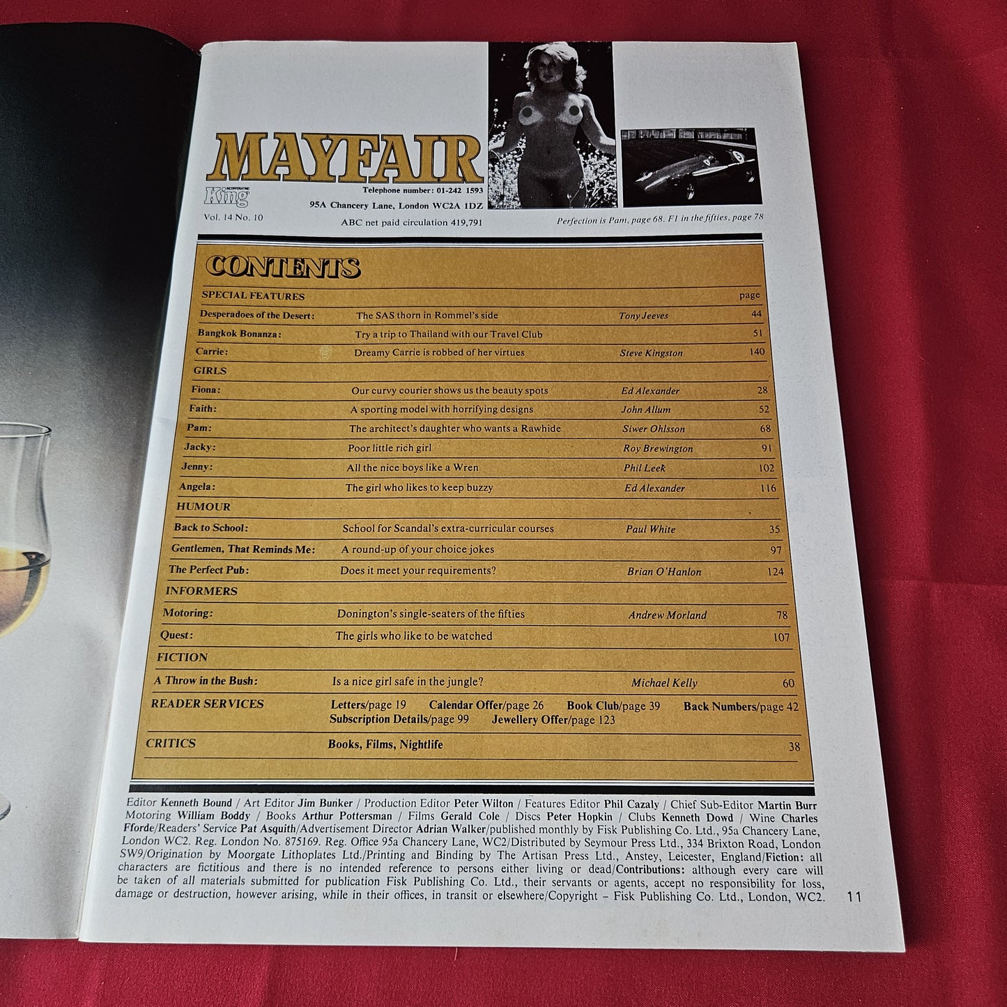 Mayfair Magazine October 1979 (1394) Pam Collins Jenny Angela Faith Fiona
