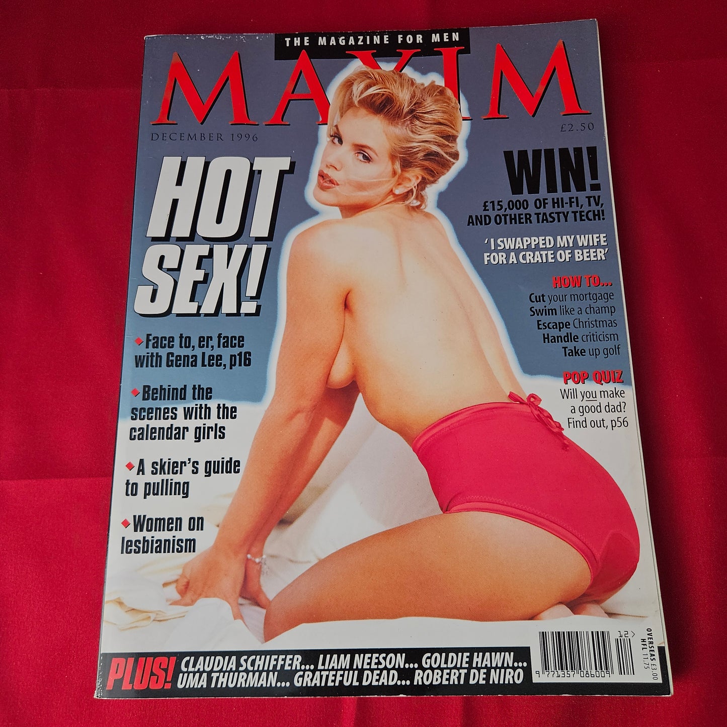 Maxim Magazine December 1996 Issue 20 (1395) Gena Lee Nolin Claudia Schiffer Lingerie Models Calendar Girls Glamour