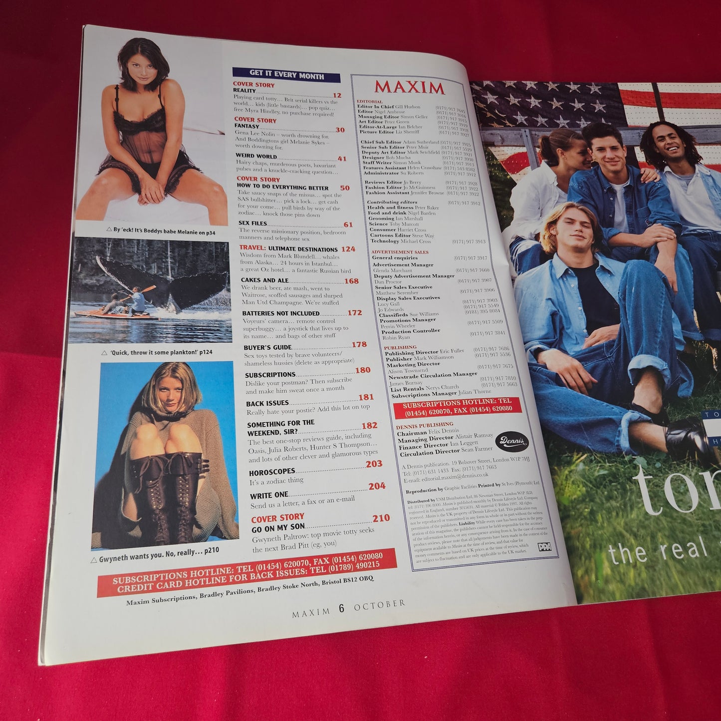 Maxim Magazine October 1997 Issue 30 (1395) Gena Lee Nolin Melanie Sykes Gwyneth Paltrow Glamour Models