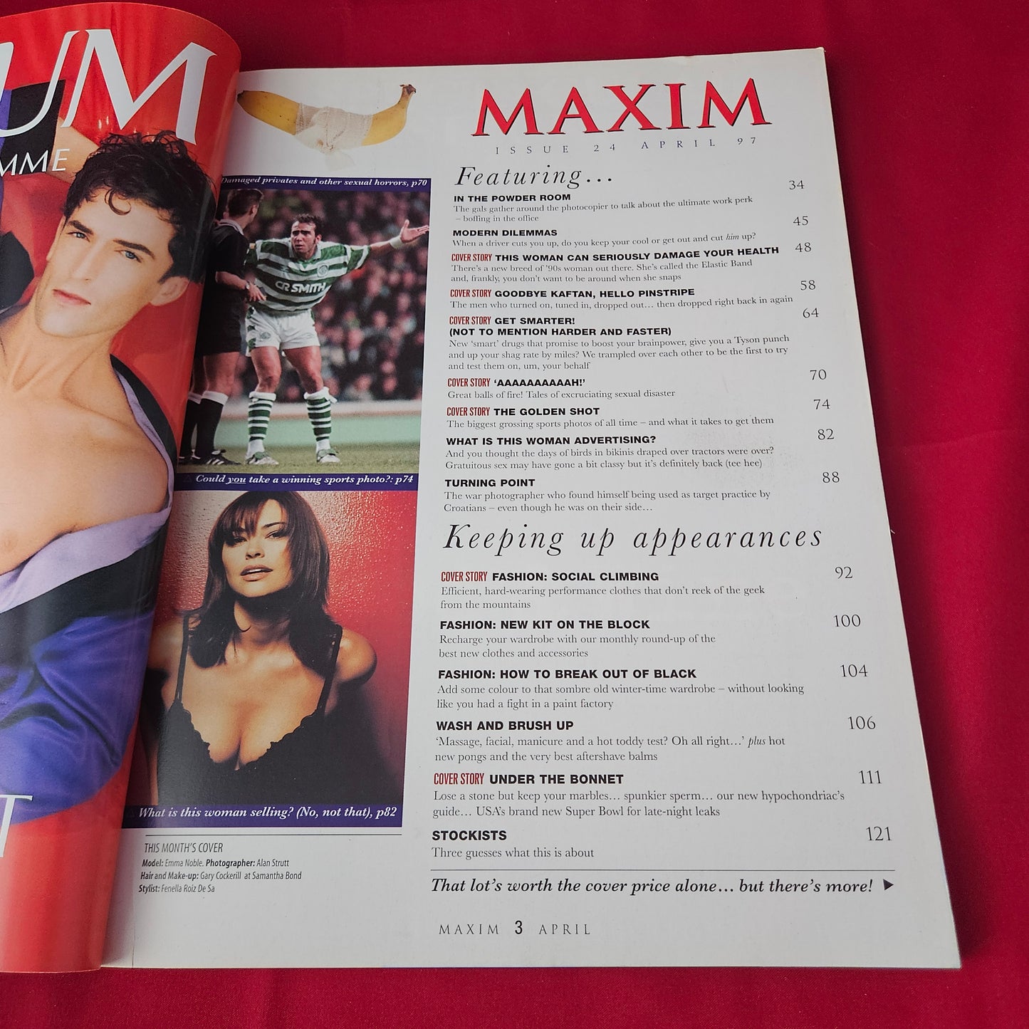 Maxim Magazine April 1997 Issue 24 (1395) Emma Noble Gena Lee Nolin Kate Winslet Juliette Binoche Glamour Models