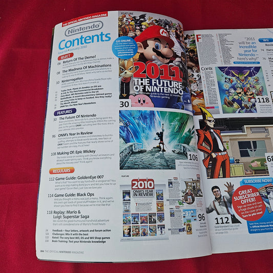 Nintendo The Official Magazine January 2011 Issue 64 (1380) Epic Mickey GoldenEye 007 Black Ops Ghost Trick Kingdom Hearts Re coded Donkey Kong Country Returns