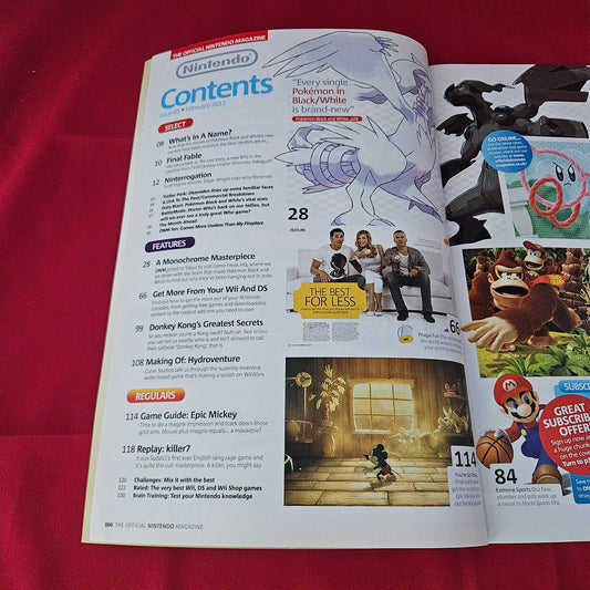 The Official Nintendo Magazine February 2011 Issue 65 (1380) Pokemon White Version Kirbys Epic Yarn Mario Sports Mix Epic Mickey