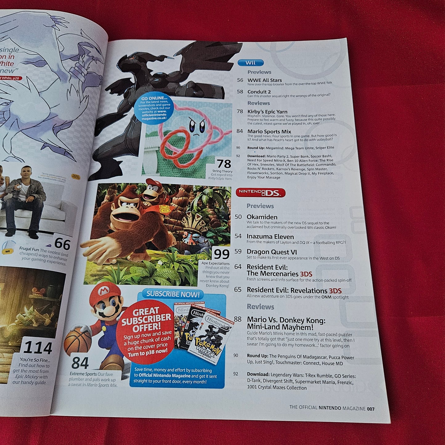 The Official Nintendo Magazine February 2011 Issue 65 (1380) Pokemon White Version Kirbys Epic Yarn Mario Sports Mix Epic Mickey