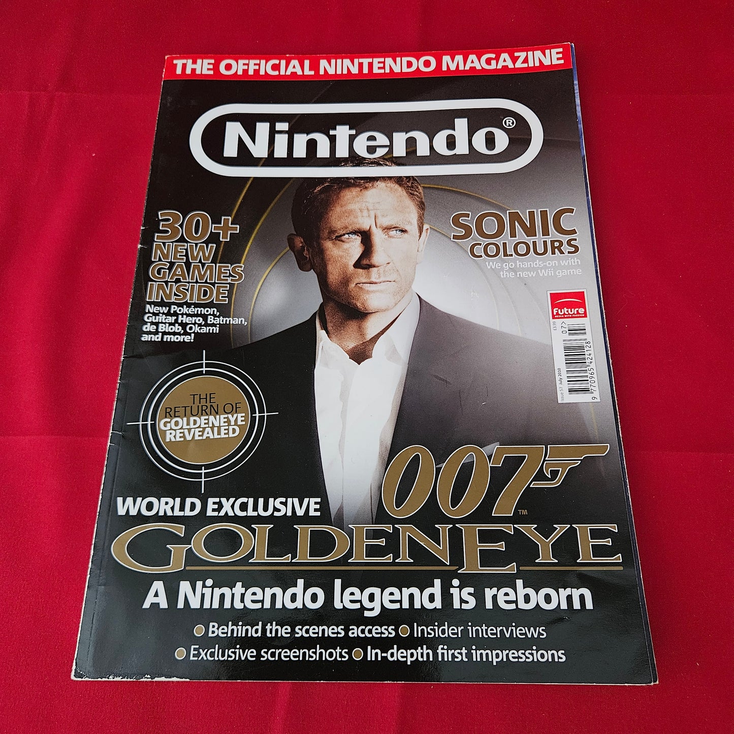 The Official Nintendo Magazine July 2010 Issue 57 (1380) GoldenEye 007 Sonic Colours Super Mario Galaxy 2 Pokemon Black and White Monster Hunter Tri