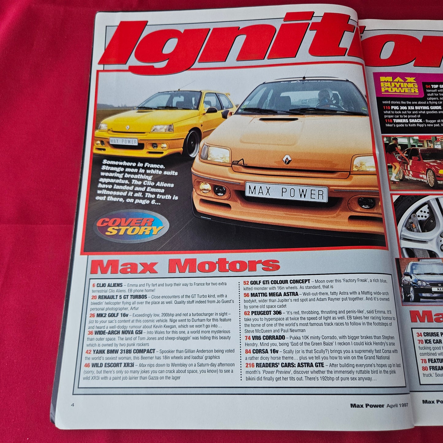 Max Power Magazine April 1997 (1381) Renault Clio Mars Attacks Mattig Astra Modified Cars Glamour Models