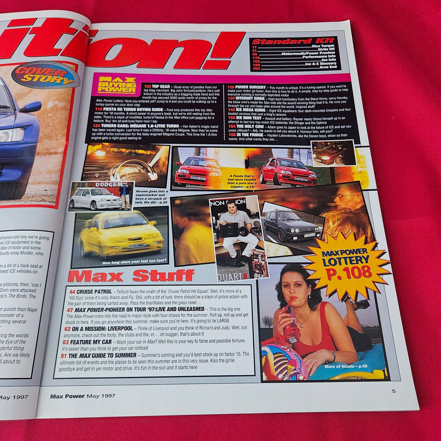Max Power Magazine May 1997 Issue (1381) Peugeot Dimma 306 Ford Fiesta RS Turbo Nicola Beighton Modified Cars Glamour Models