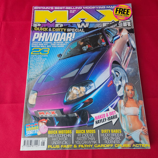 Max Power Magazine July 2004 (1381) Hayley Marie Toyota Supra Nissan Skyline BMW M3 Modified Tuning Cars Glamour Models
