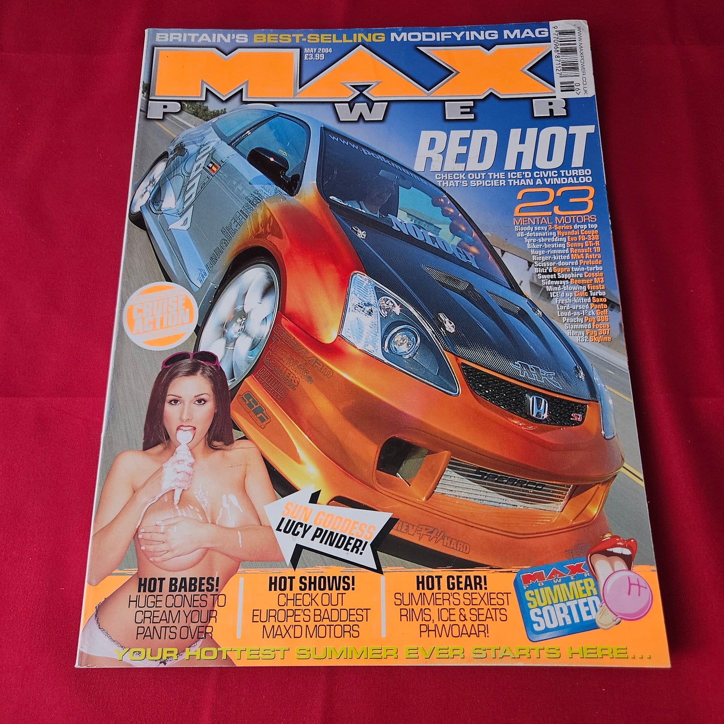 Max Power Magazine May 2004 (1381) Lucy Pinder Honda Civic Turbo Toyota Supra Modified Cars Glamour Models