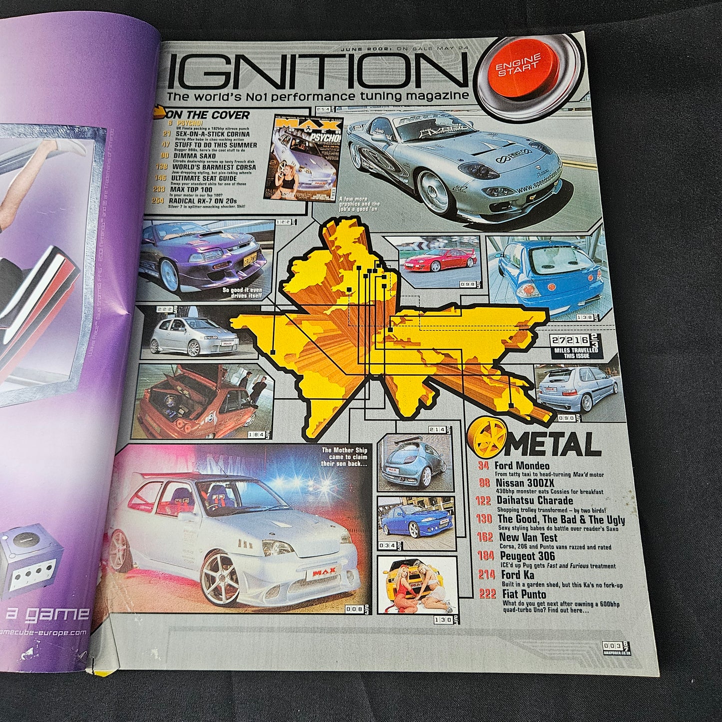 Max Power Magazine June 2002 (1384) Corina Ford Fiesta Psycho Vauxhall Corsa Mazda RX-7 Citroen Saxo Nissan 300ZX Modified Tuning Cars Glamour Models