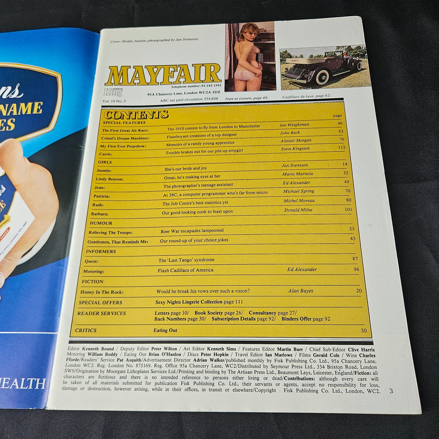 Mayfair Magazine Volume 19 Number 5 1984 (1387) Jean Rutledge Lindy Benson Jasmin Patricia Ruth Barbara Glamour Models