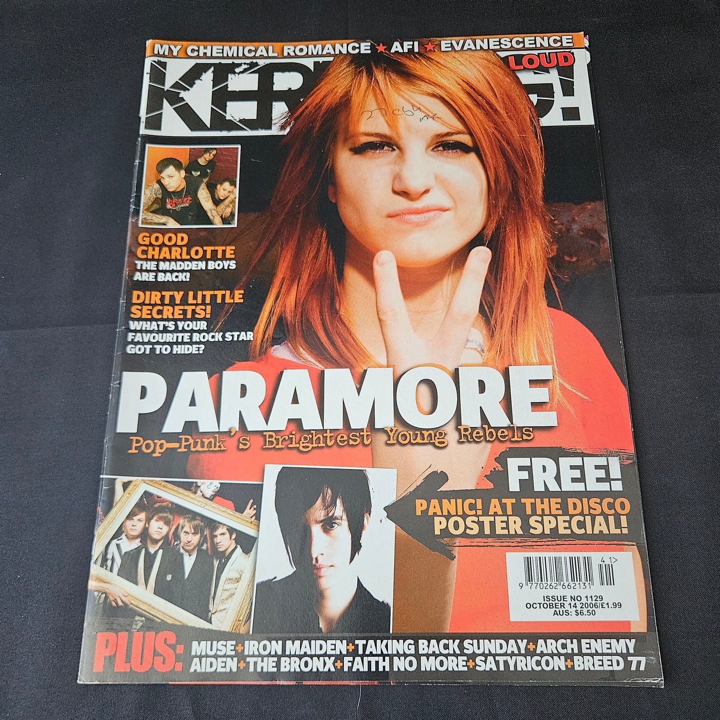 Kerrang! Magazine October 14 2006 Issue 1129 (1388) Paramore Hayley Williams My Chemical Romance Good Charlotte Panic At The Disco Bands Singers