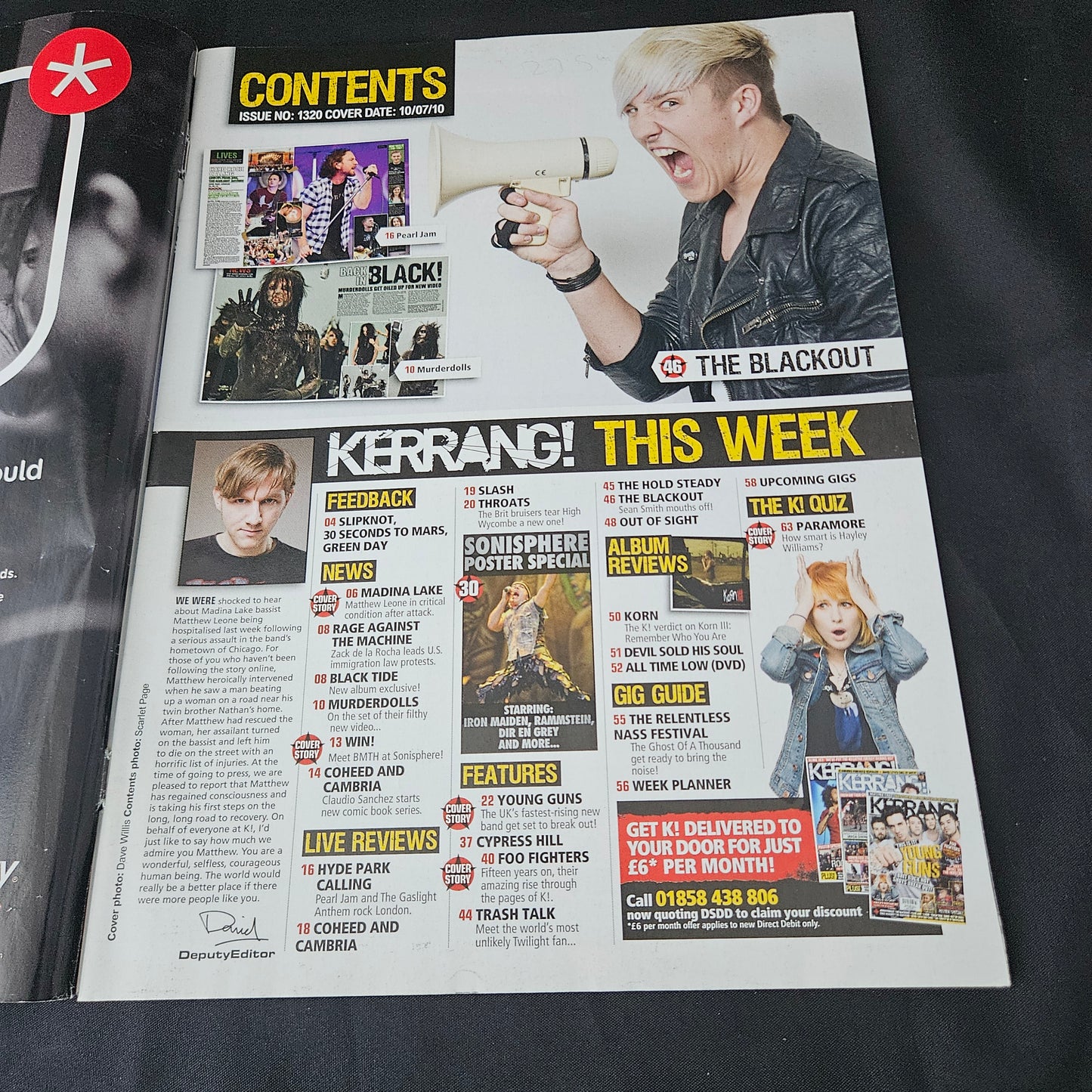 Kerrang! Magazine July 10 2010 Issue 1320 (1388) Young Guns Till Lindemann Rammstein Brian Molko Placebo Foo Fighters Hayley Williams Paramore Bring Me The Horizon Bands Singers