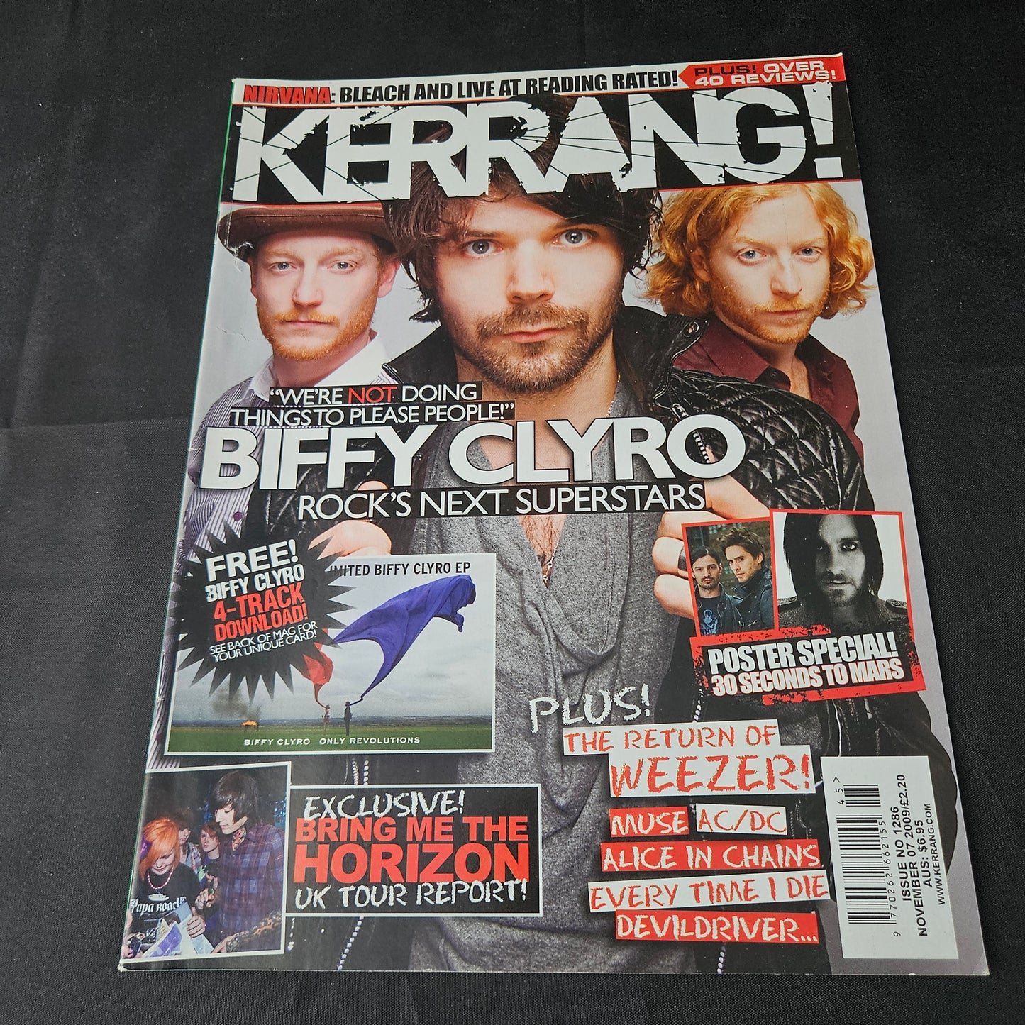 Kerrang! Magazine November 7 2009 Issue 1286 (1388) Biffy Clyro Jared Leto 30 Seconds To Mars Weezer Bring Me The Horizon Nirvana Bands Singers