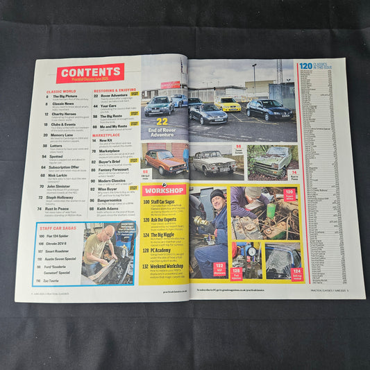 Practical Classics Magazine June 2025 (1399) Rover RDX60 Rover 75 Rover 45 Streetwise Alfa 147 Renault 16