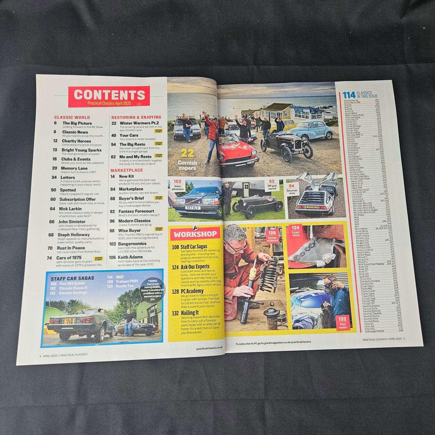 Practical Classics Magazine April 2025 (1399) Triumph Class of 75 Beetle DeLorean Toyota MR2 Volvo Austin MGF