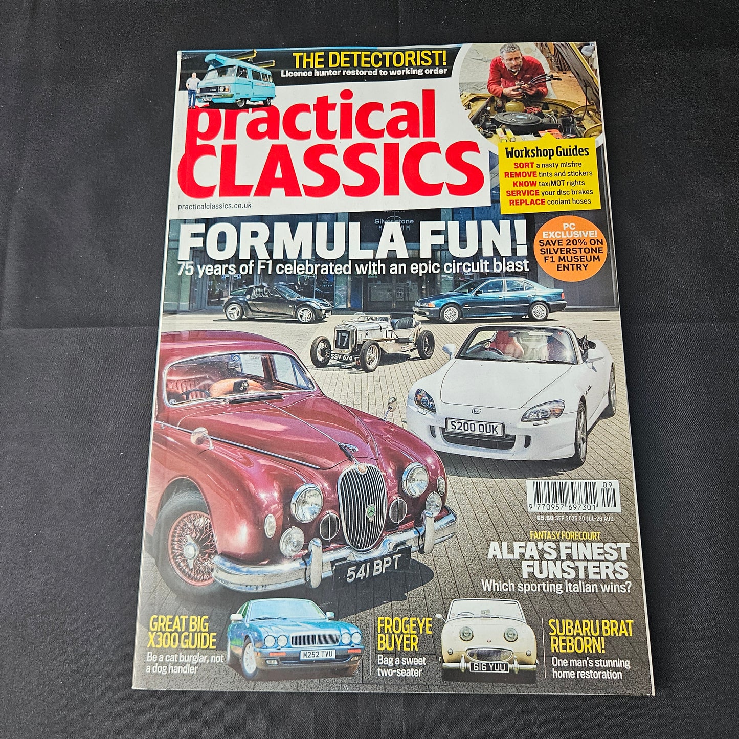Practical Classics Magazine September 2025 (1399) Formula Fun F1 Jaguar Mk2 Honda S2000 Alfa Romeo Subaru BRAT X300 Frogeye Sprite