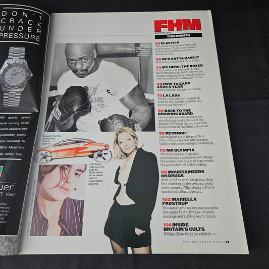 FHM Magazine November 1994 (1400) Mariella Frostrup Justine Elastica Kate Moss Rubin Carter