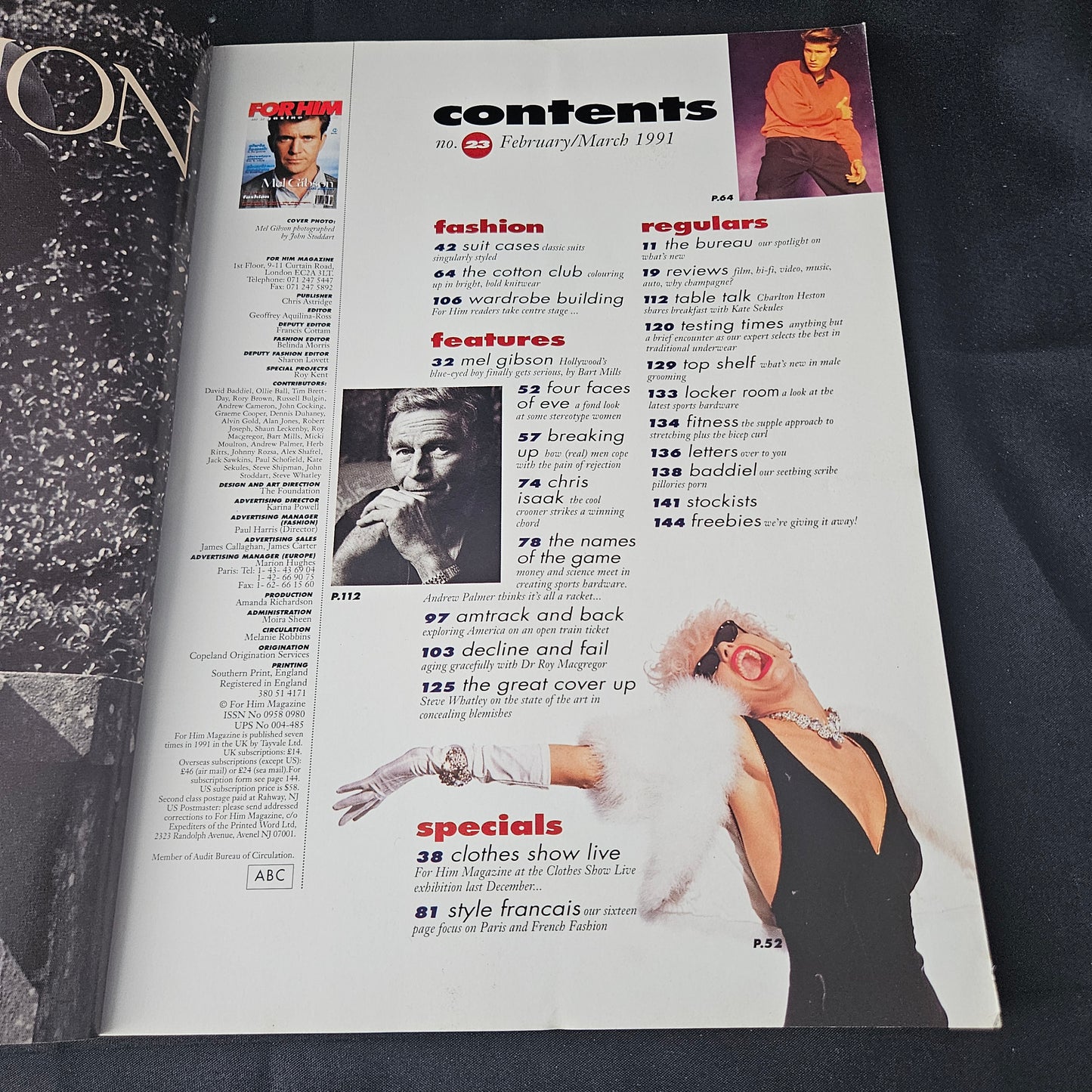 FHM Magazine February March 1991 (1400) Mel Gibson Chris Isaak Charlton Heston