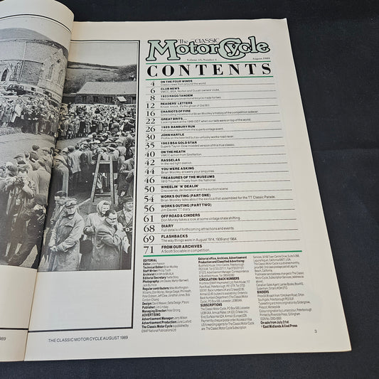 The Classic Motor Cycle August 1989 (1402) BSA Super Star John Hartle Banbury Run TT