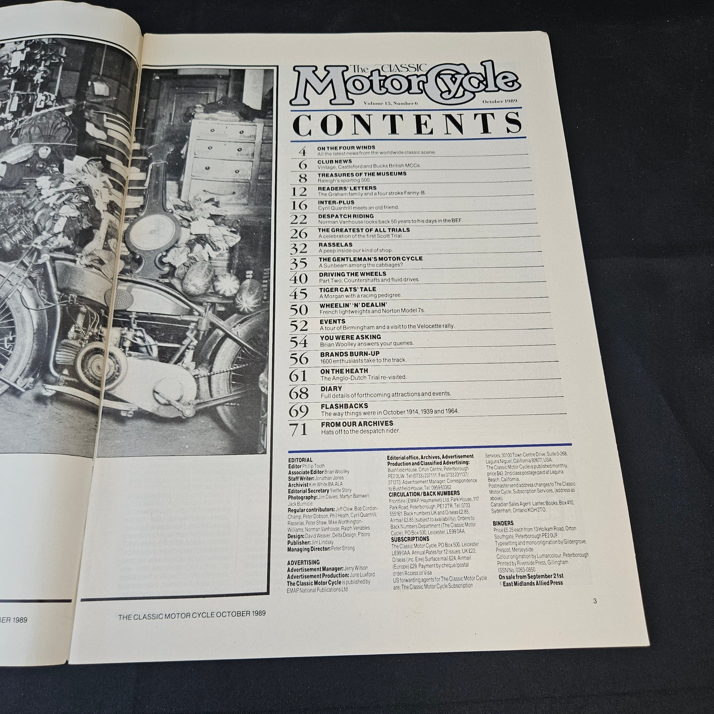 The Classic Motor Cycle October 1989 (1402) H.C. Lones Brooklands Morgan Sunbeam Scott