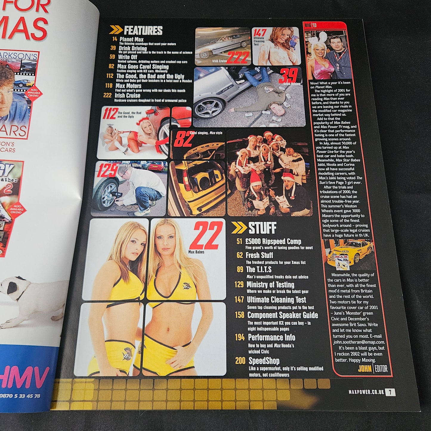 Max Power Magazine January 2002 (1403) Jakki Degg POSTER Mazda RX-7 Citroen Xsara Honda Civic F1 Superbabe