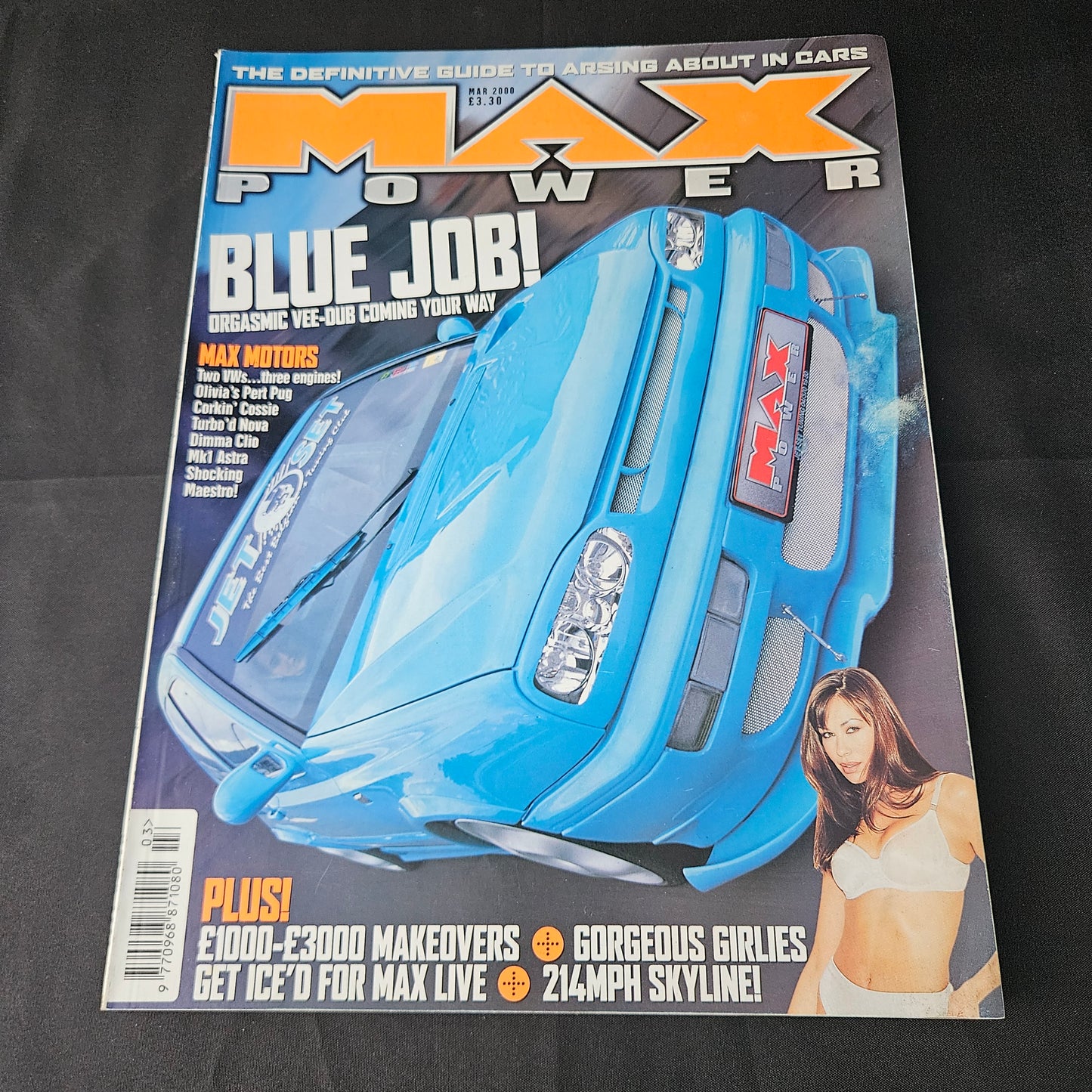 Max Power Magazine March 2000 (1403) Blue Job VW Golf Mk3 Dimma Clio 214mph Skyline