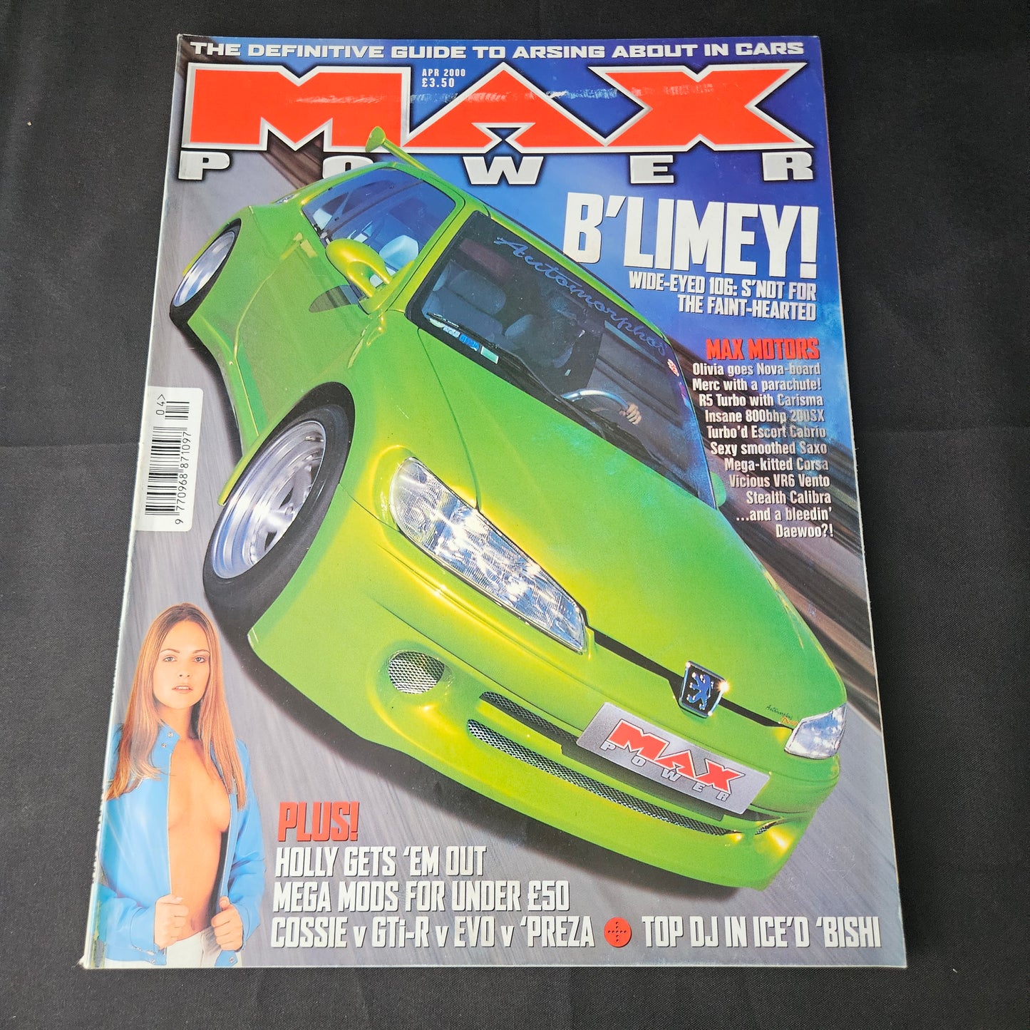 Max Power Magazine April 2000 (1403) Peugeot 106 Vauxhall Calibra VW Vento Olivia Nova