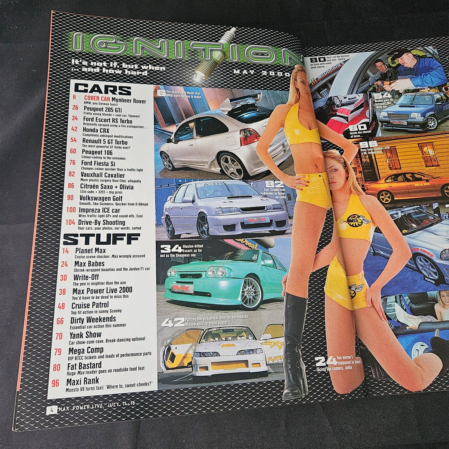 Max Power Magazine May 2000 (1403) Rover 200 BMW Peugeot 205 GTi Escort RS Turbo Honda CRX