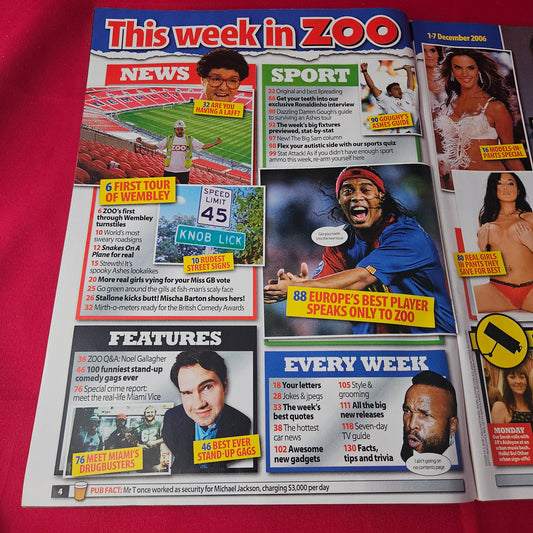 ZOO Magazine 1-7 December 2006 (1407) Keeley Hazell POSTER Lindsay Lohan Cheryl Cole Abbey Clancy Glamour Models