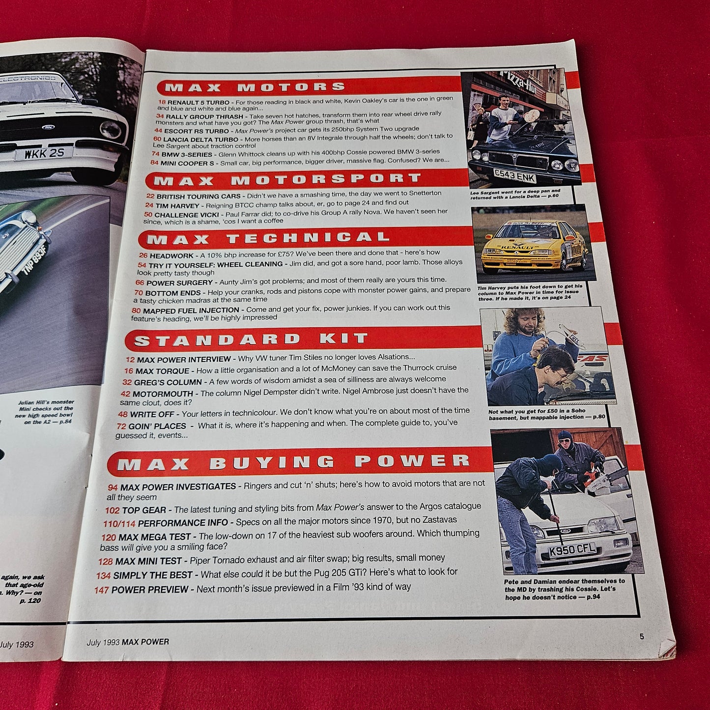 Max Power Magazine July 1993 (1410) Ford Escort Mk2 Cosworth BMW 3 Series Renault 5 Turbo Mini Cooper S