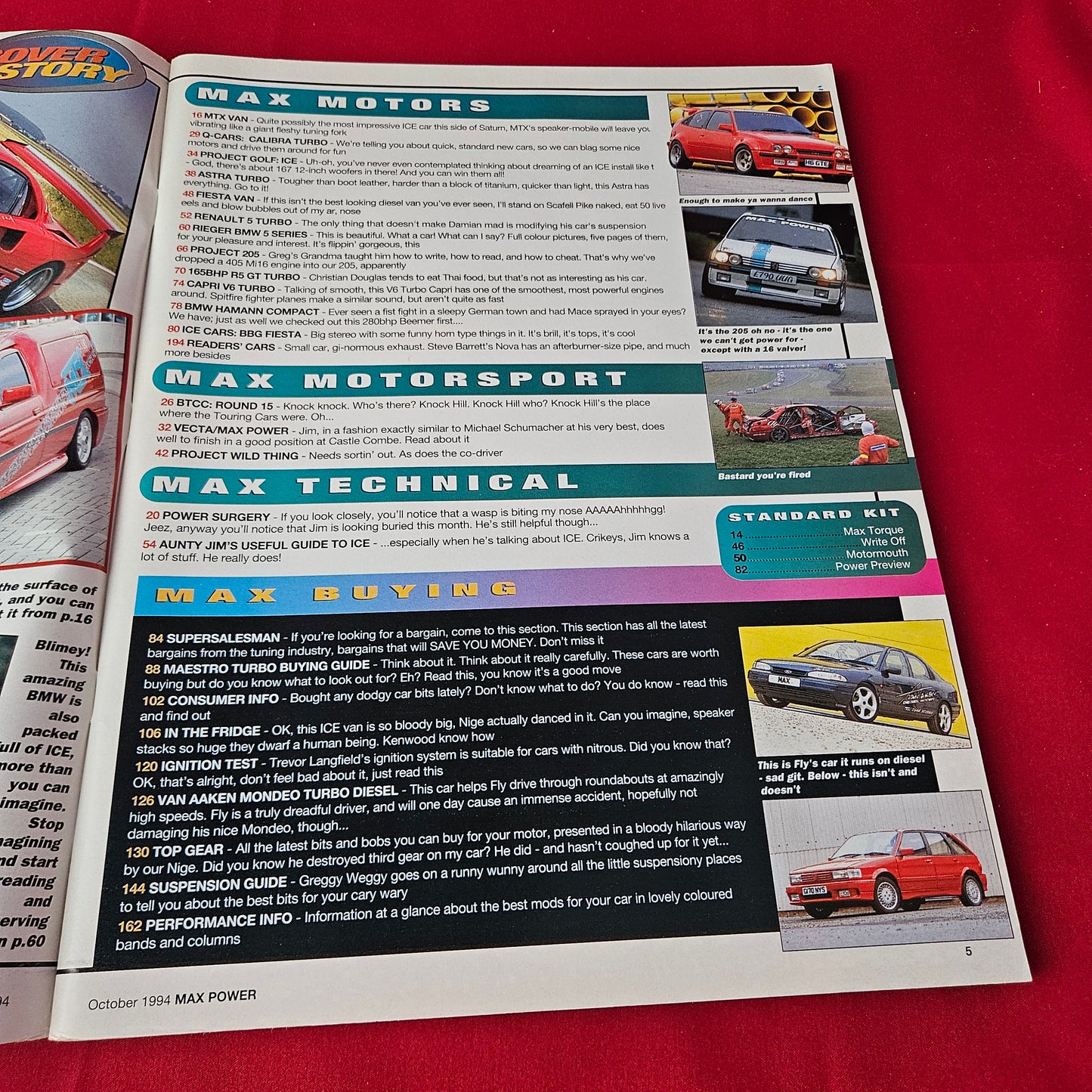 Max Power Magazine October 1994 (1410) Ferrari F40 Astra GTE BMW Compact Capri 205 GTI Rieger 5 Series